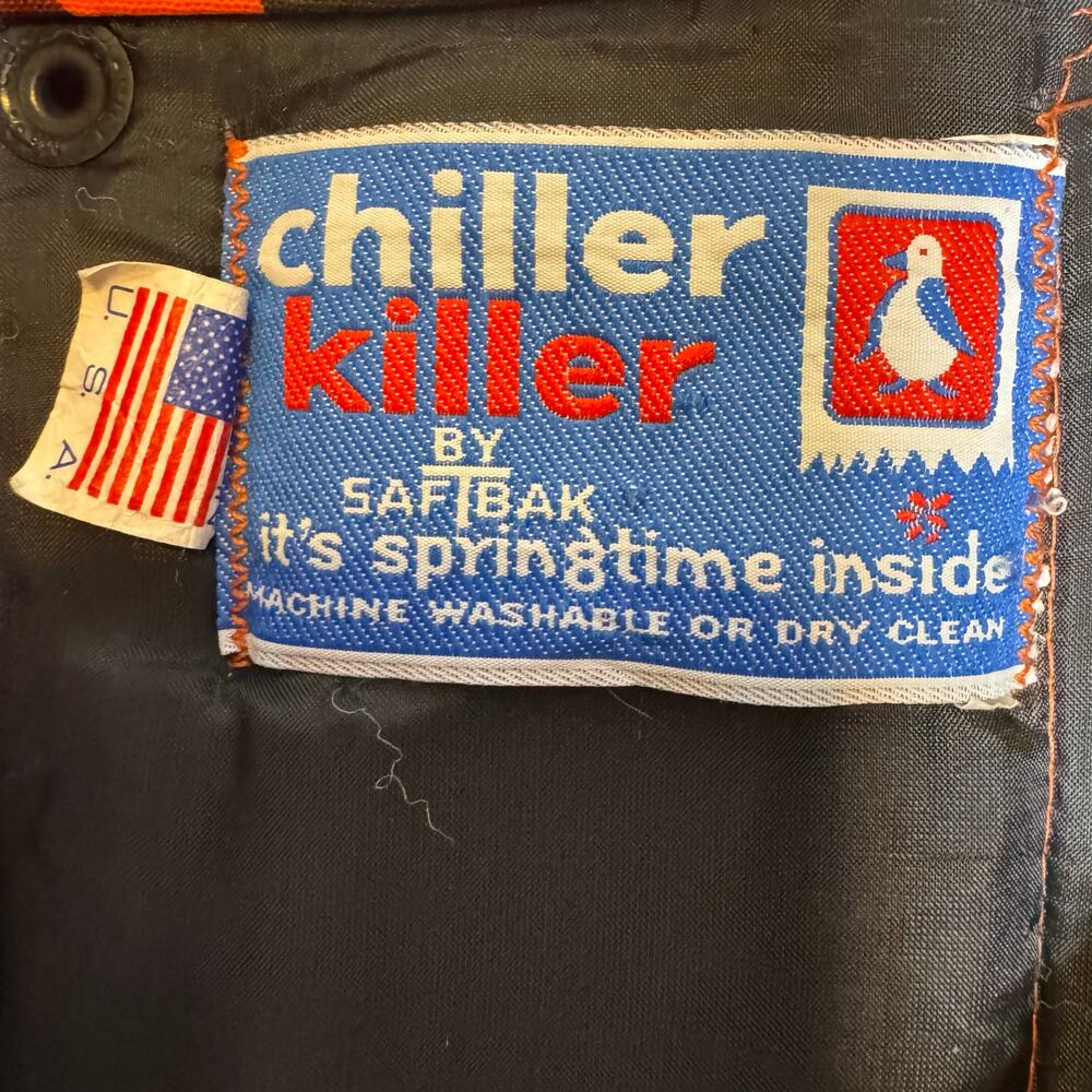Chiller Killer By SafTBak Vintage Blaze Orange Camo Hunting Jacket USA Made - Picture 5 of 6